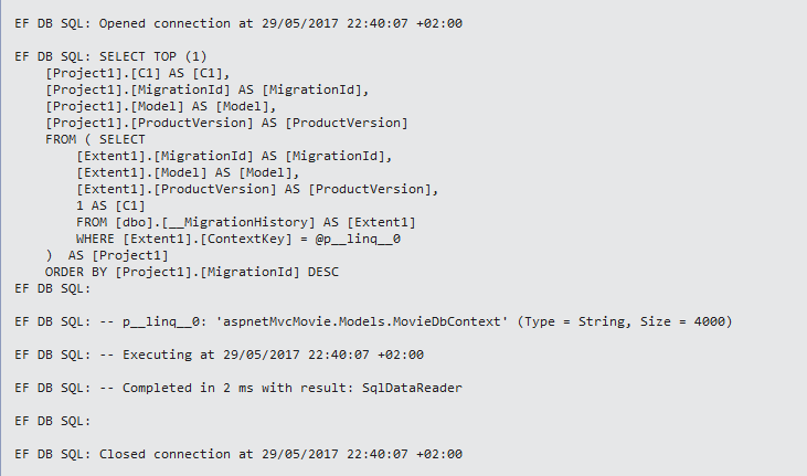 ef log queries 6 6 like to EF log Entity queries using SQL in Framework How